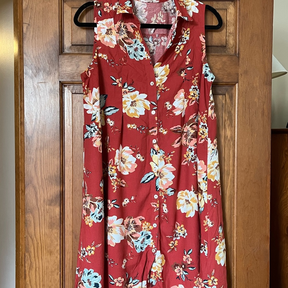 Orange Floral Dress